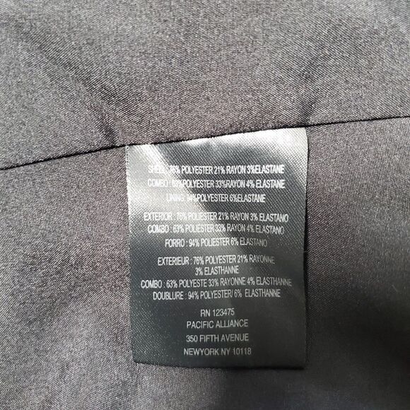 Tahari Women’s Blazer Jacket Size 2 Gray Black White Stripe Lined Fitted Classic - Picture 9 of 14